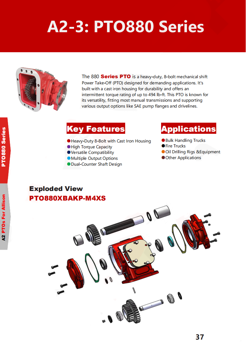 PTO880 XJAKP-M4XS Series Power Take-Off Assembly | Replacement for Truck & Commercial Vehicle Transmissions